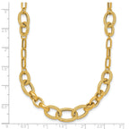 14k Polished and Textured Link 17.25 inch Necklace