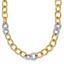 14k Two-tone Polished 9.75mm Fancy Circle Cable Chain 18 inch Necklace