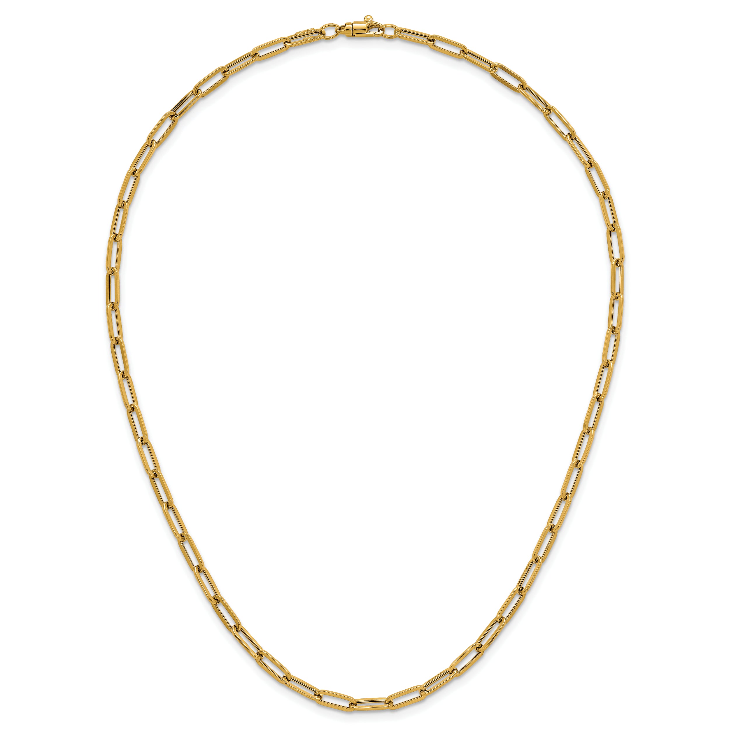 14k Polished 4mm Paperclip Link 18 inch Necklace