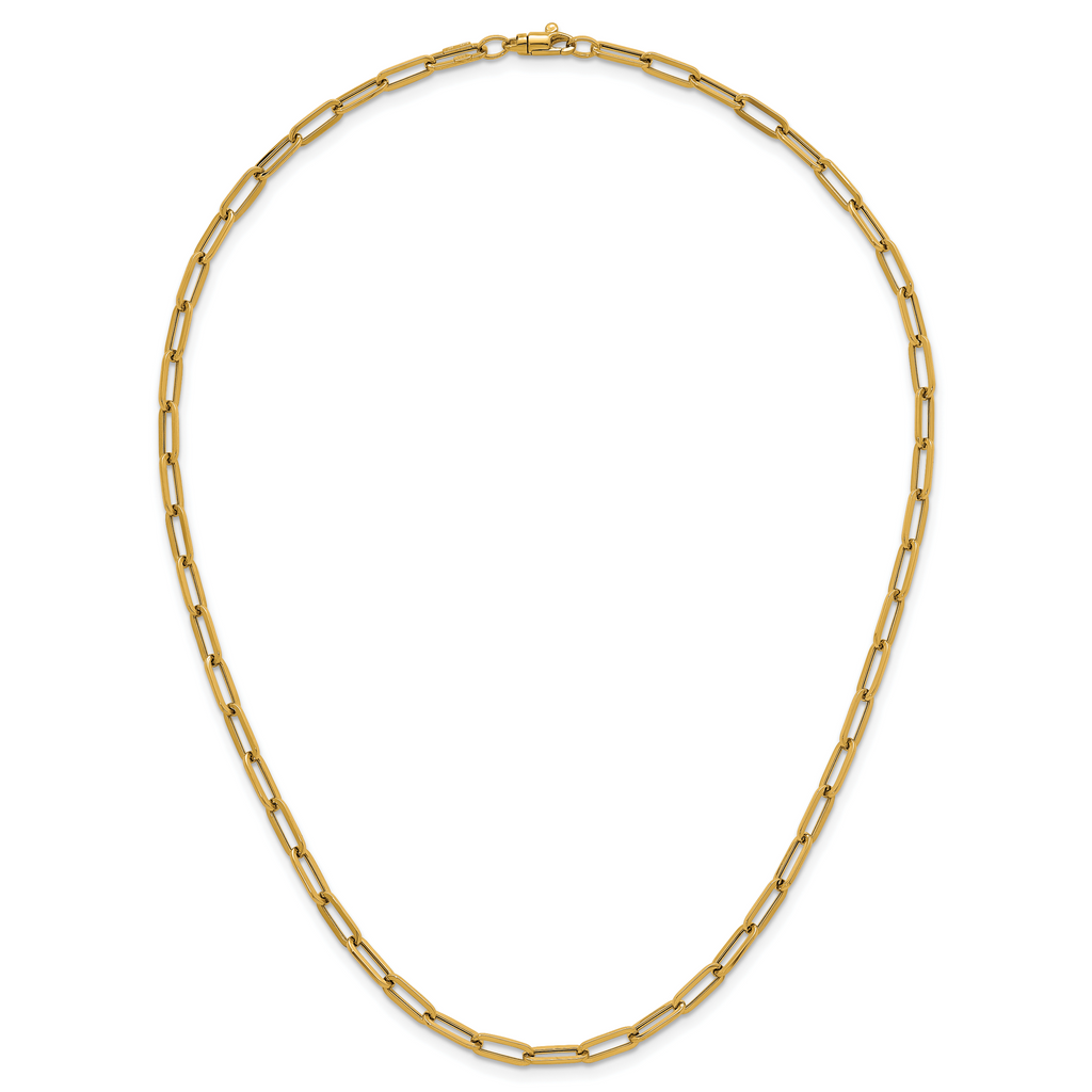 14k Polished 4mm Paperclip Link 18 inch Necklace