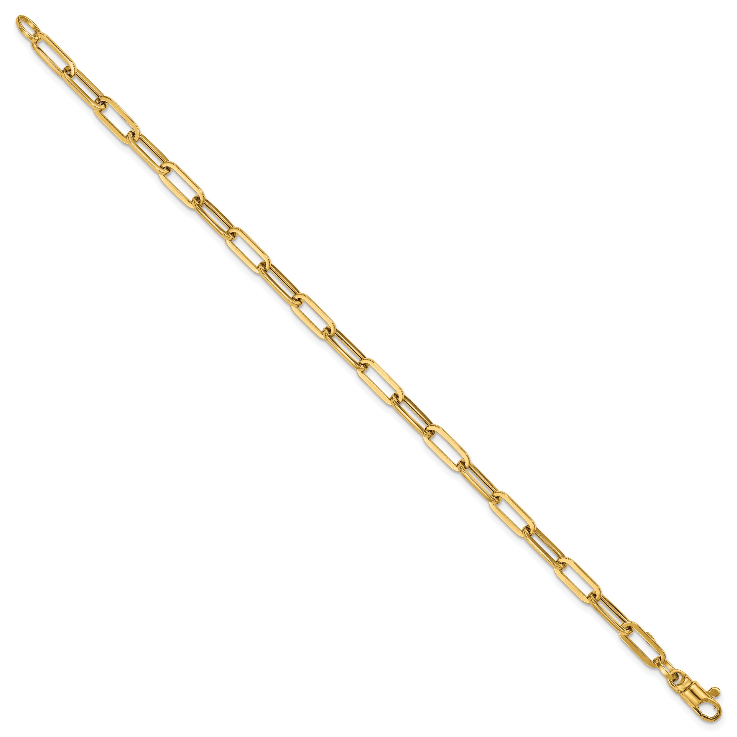 14k Polished 4mm Paperclip Link 7.5 inch Bracelet
