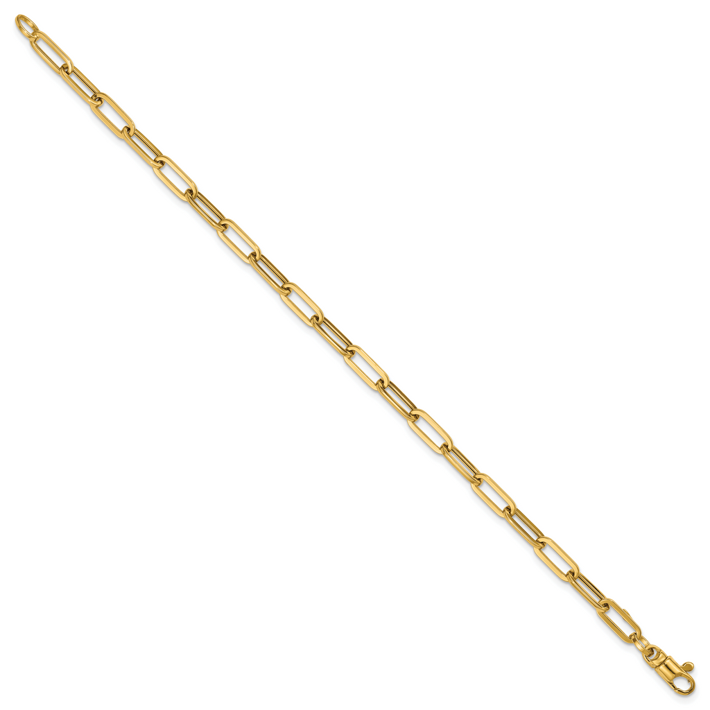 14k Polished 4mm Paperclip Link 7.5 inch Bracelet