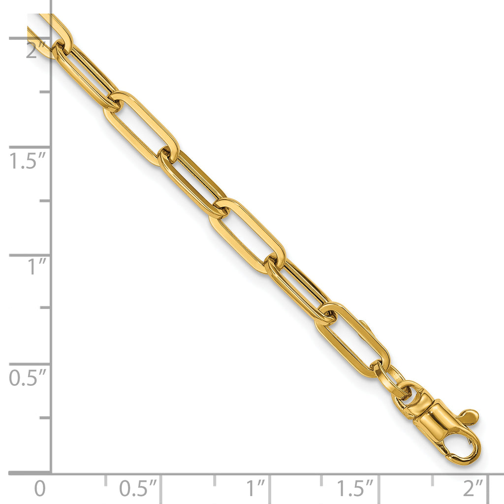 14k Polished 4mm Paperclip Link 7.5 inch Bracelet