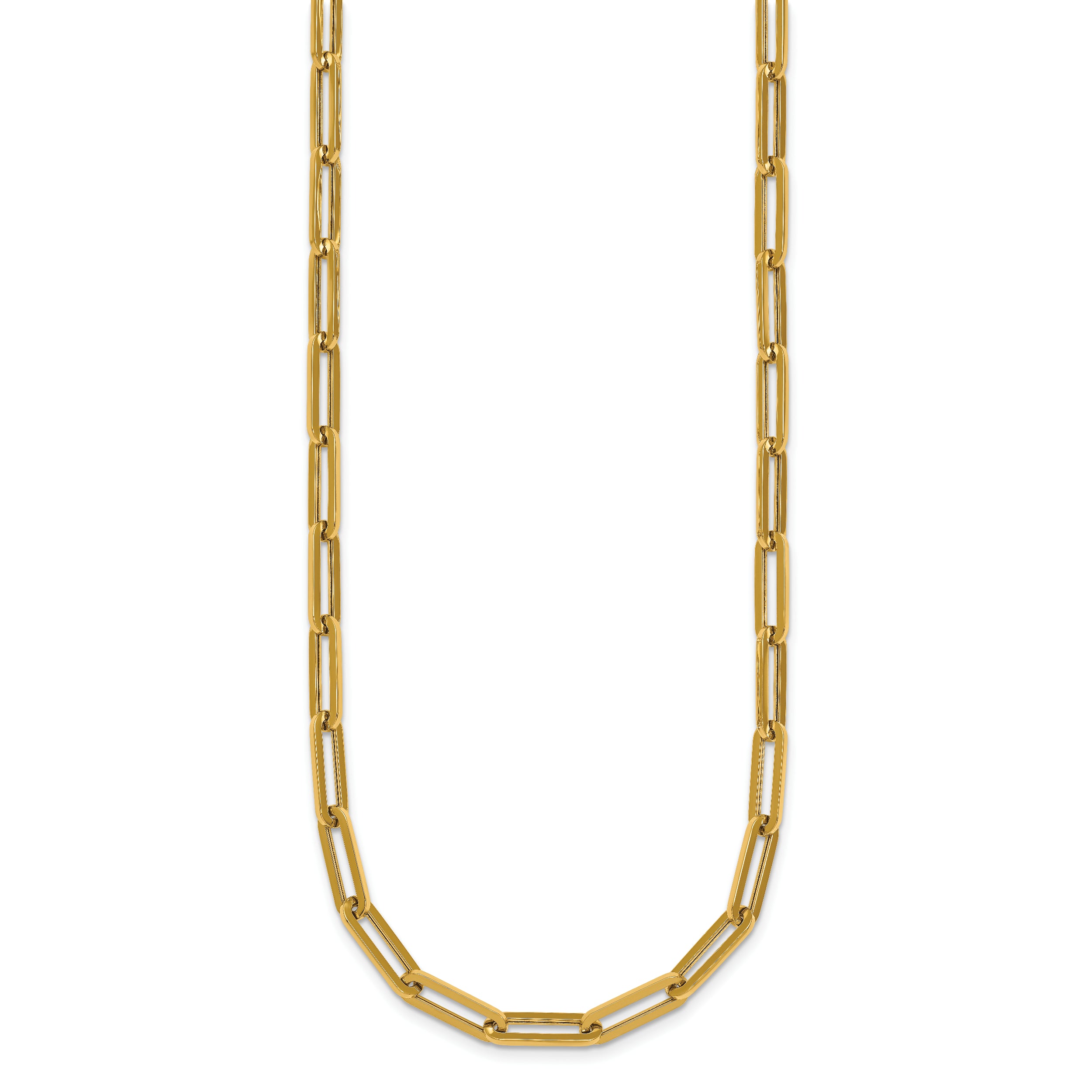 14k Polished 4.3mm Paperclip Link 18 inch Necklace