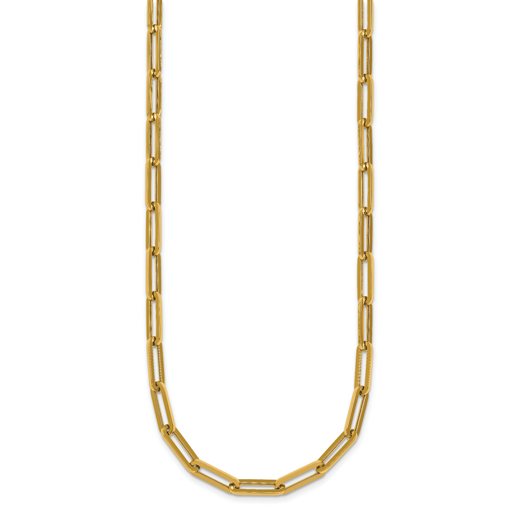 14k Polished 4.3mm Paperclip Link 18 inch Necklace