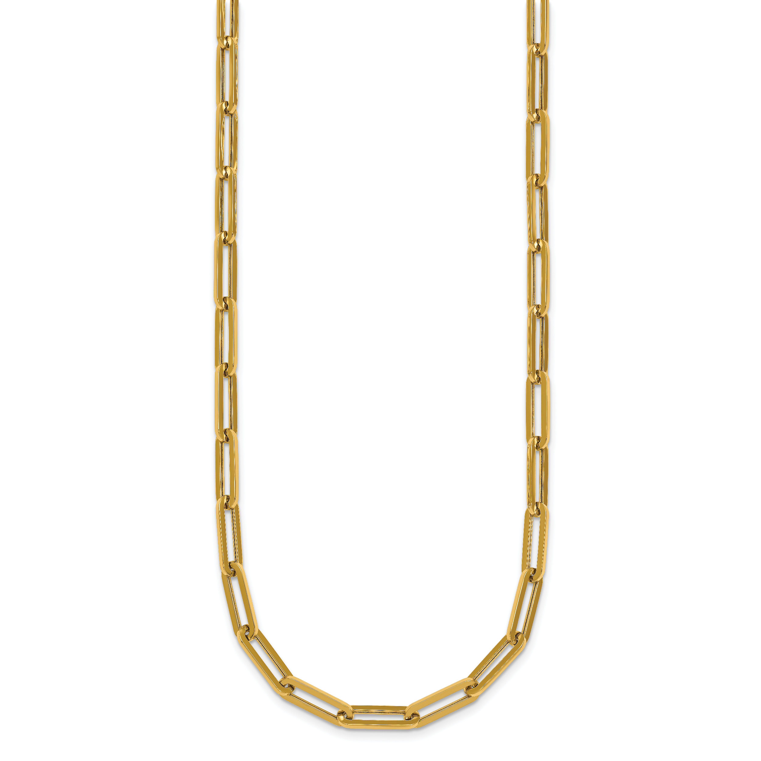 14k Polished 4.3mm Paperclip Link 18 inch Necklace