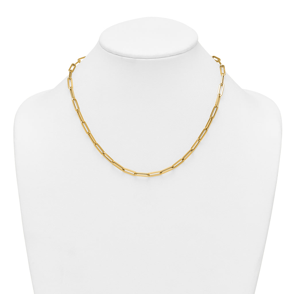 14k Polished 4.3mm Paperclip Link 18 inch Necklace