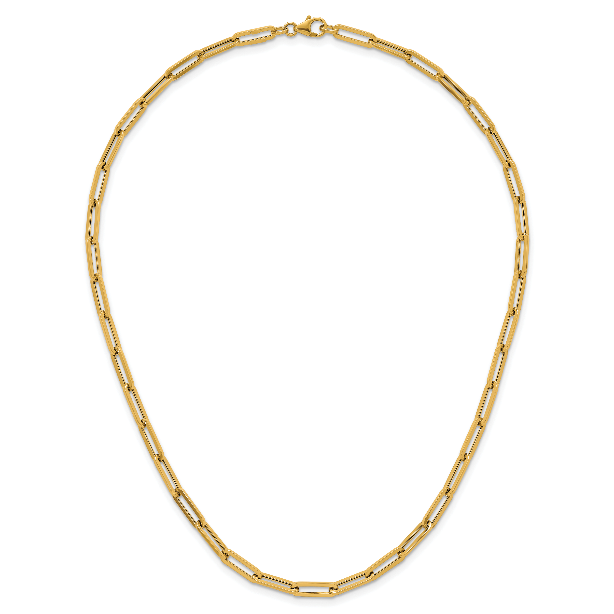 14k Polished 4.3mm Paperclip Link 18 inch Necklace