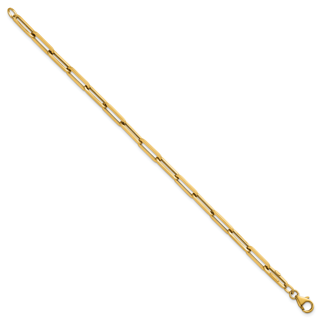 14k Polished 4.3mm Paperclip Link 7.5 inch Bracelet