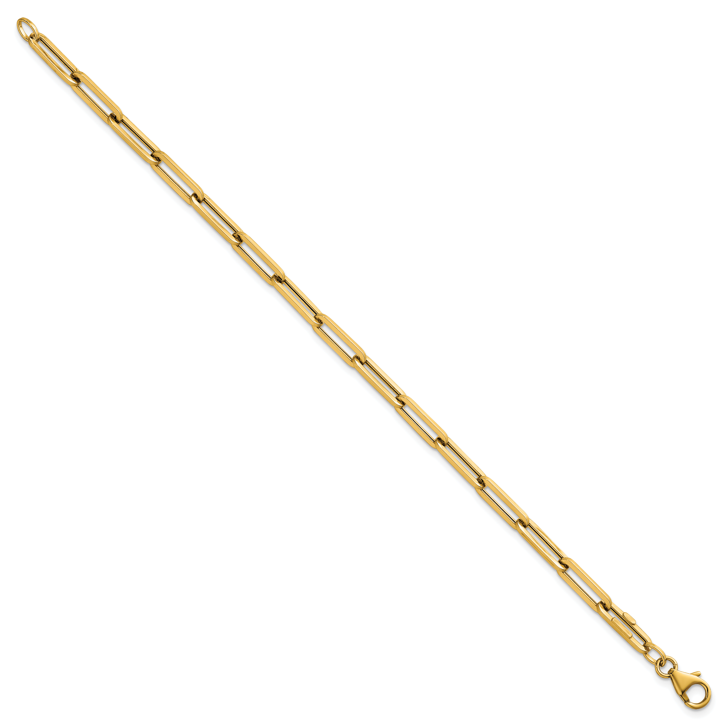 14k Polished 4.3mm Paperclip Link 7.5 inch Bracelet
