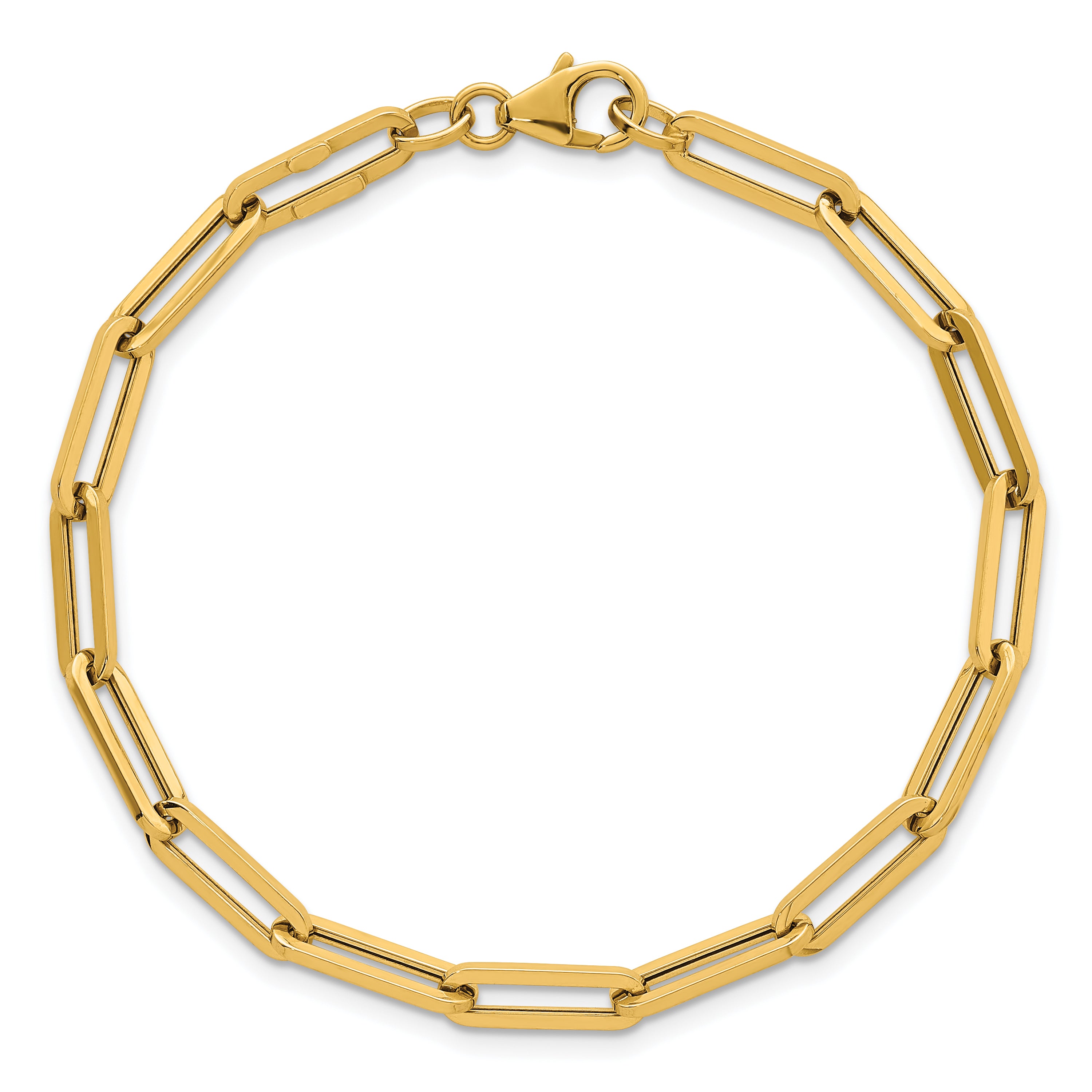 14k Polished 4.3mm Paperclip Link 7.5 inch Bracelet