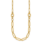 14k Polished Fancy Paperclip Link 17.25 inch Necklace