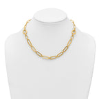 14k Polished Fancy Paperclip Link 17.25 inch Necklace