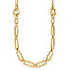 14k Polished Fancy Paperclip Link 17.25 inch Necklace