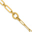 14k Polished Fancy Paperclip Link with Circle 7.25 inch Bracelet