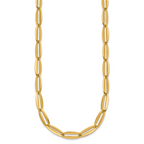 14k Polished 7mm Long Oval Link 18 inch Necklace
