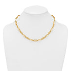 14k Polished 7mm Long Oval Link 18 inch Necklace