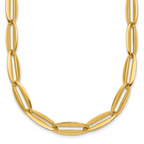 14k Polished 7mm Long Oval Link 18 inch Necklace