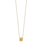 14k Polished 3 Oval Rings 16 inch Necklace Plus 2 inch Extender