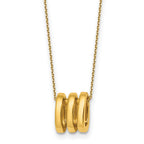 14k Polished 3 Oval Rings 16 inch Necklace Plus 2 inch Extender