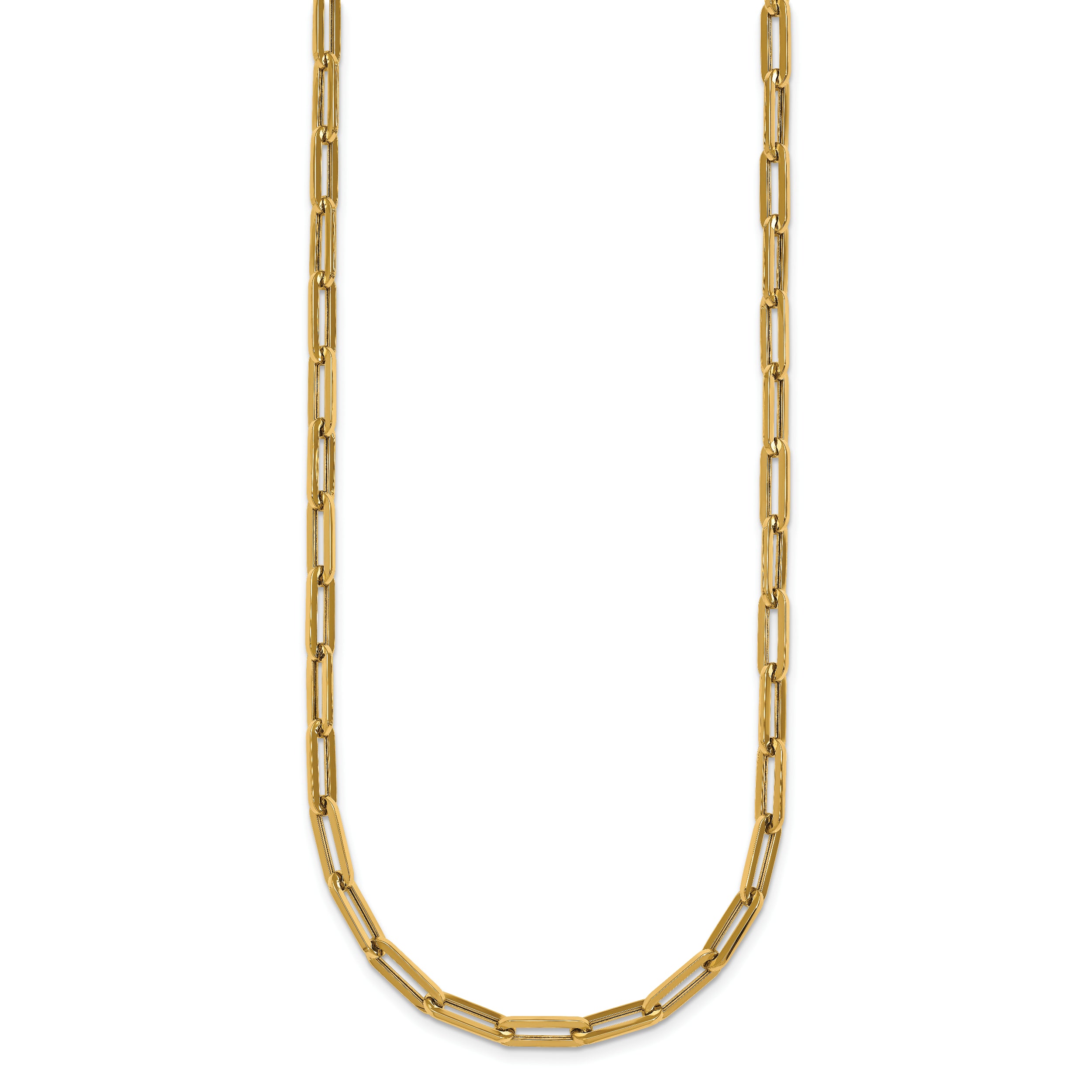 14k Polished 4mm Paperclip Link 18 inch Necklace