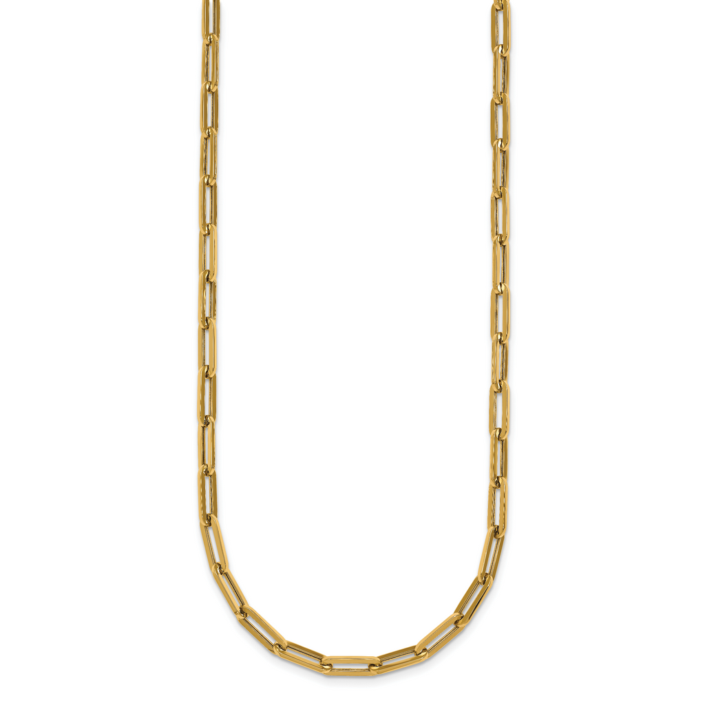 14k Polished 4mm Paperclip Link 18 inch Necklace