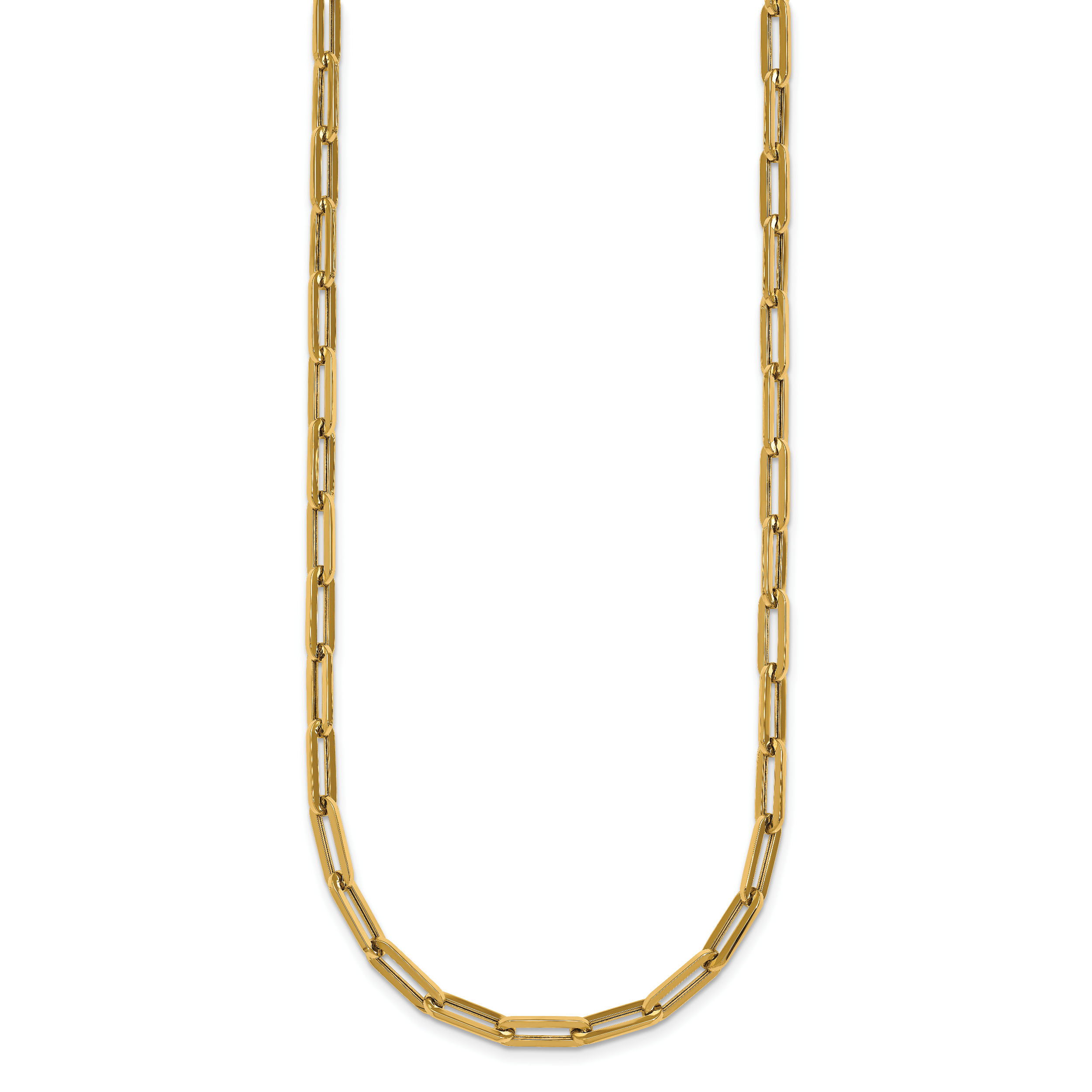 14k Polished 4mm Paperclip Link 18 inch Necklace