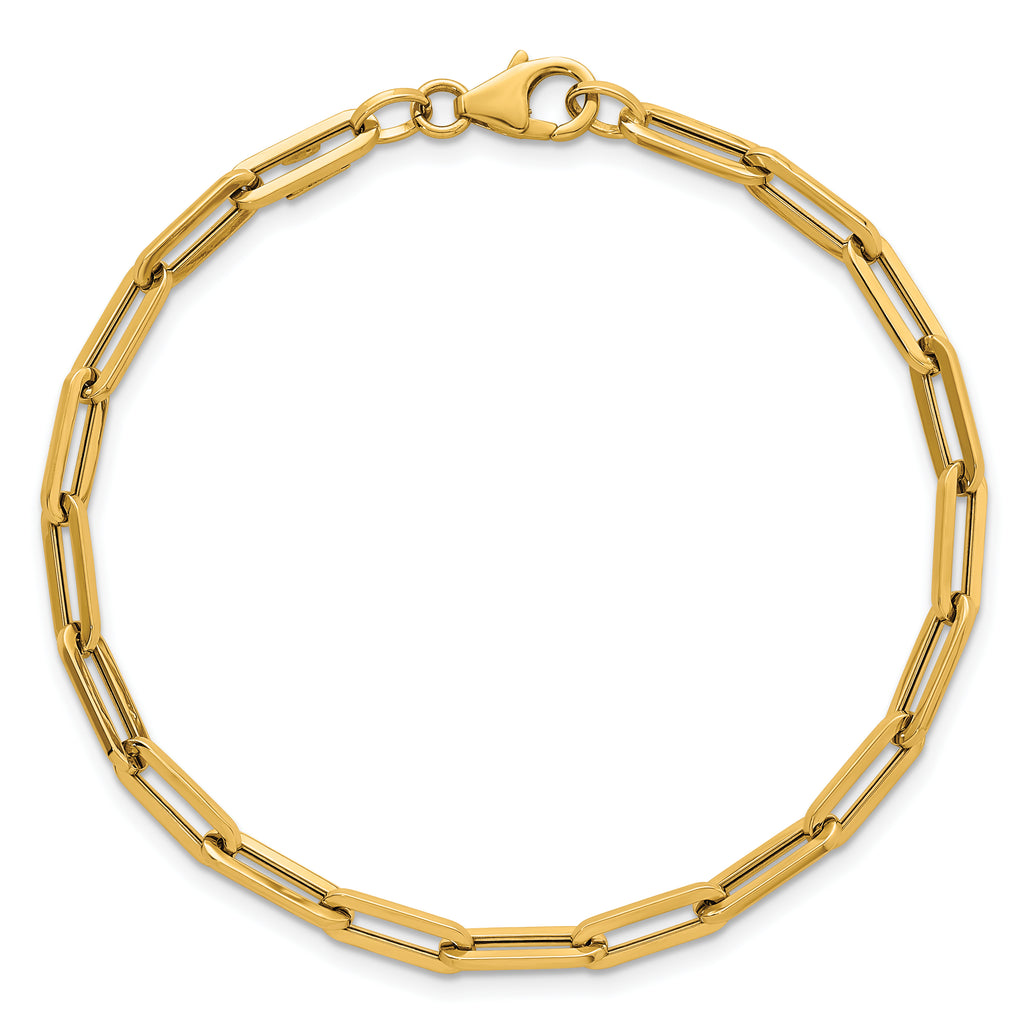 14k Polished 4mm Paperclip Link 7.5 inch Bracelet