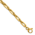 14K Polished 4.3mm and Textured Double Fancy Link 7.75 inch Bracelet