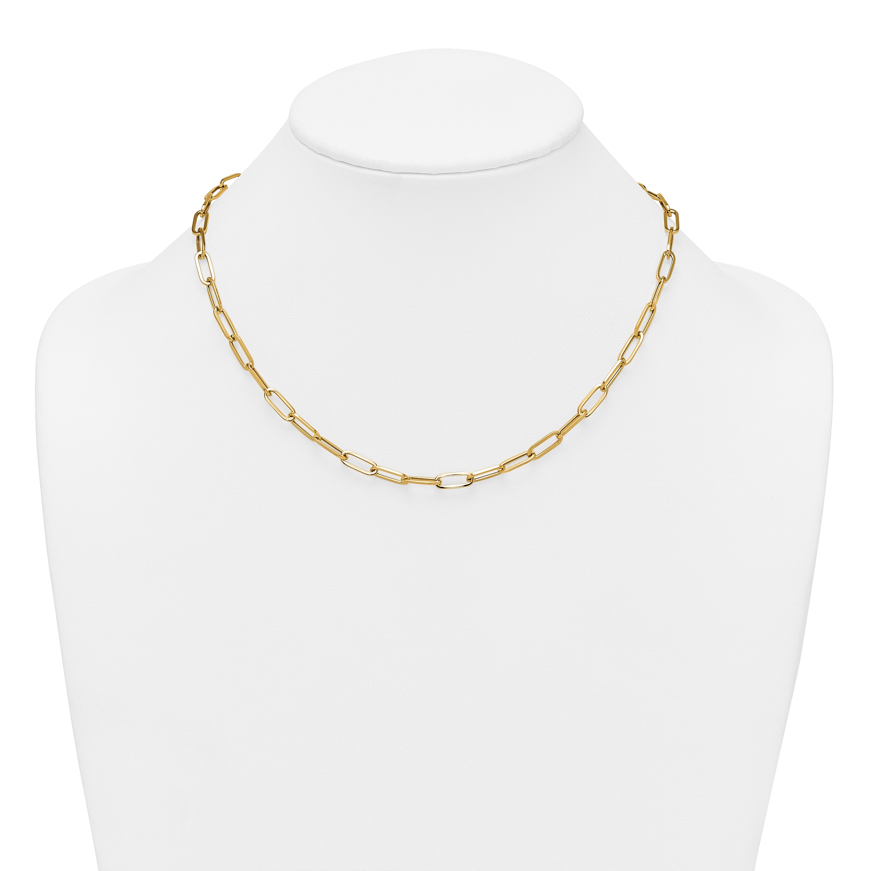 14k Polished 4.75mm Paper Clip Link 18 inch Necklace