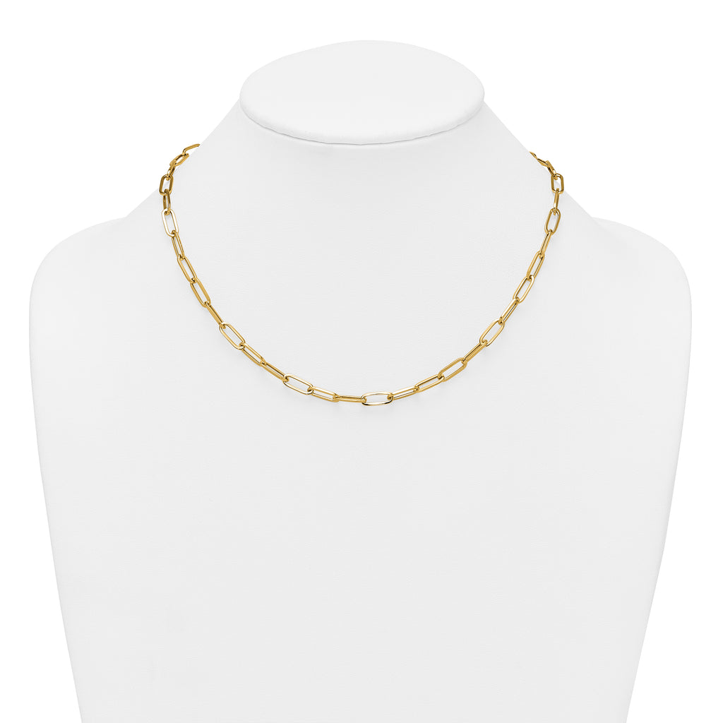 14k Polished 4.75mm Paper Clip Link 18 inch Necklace