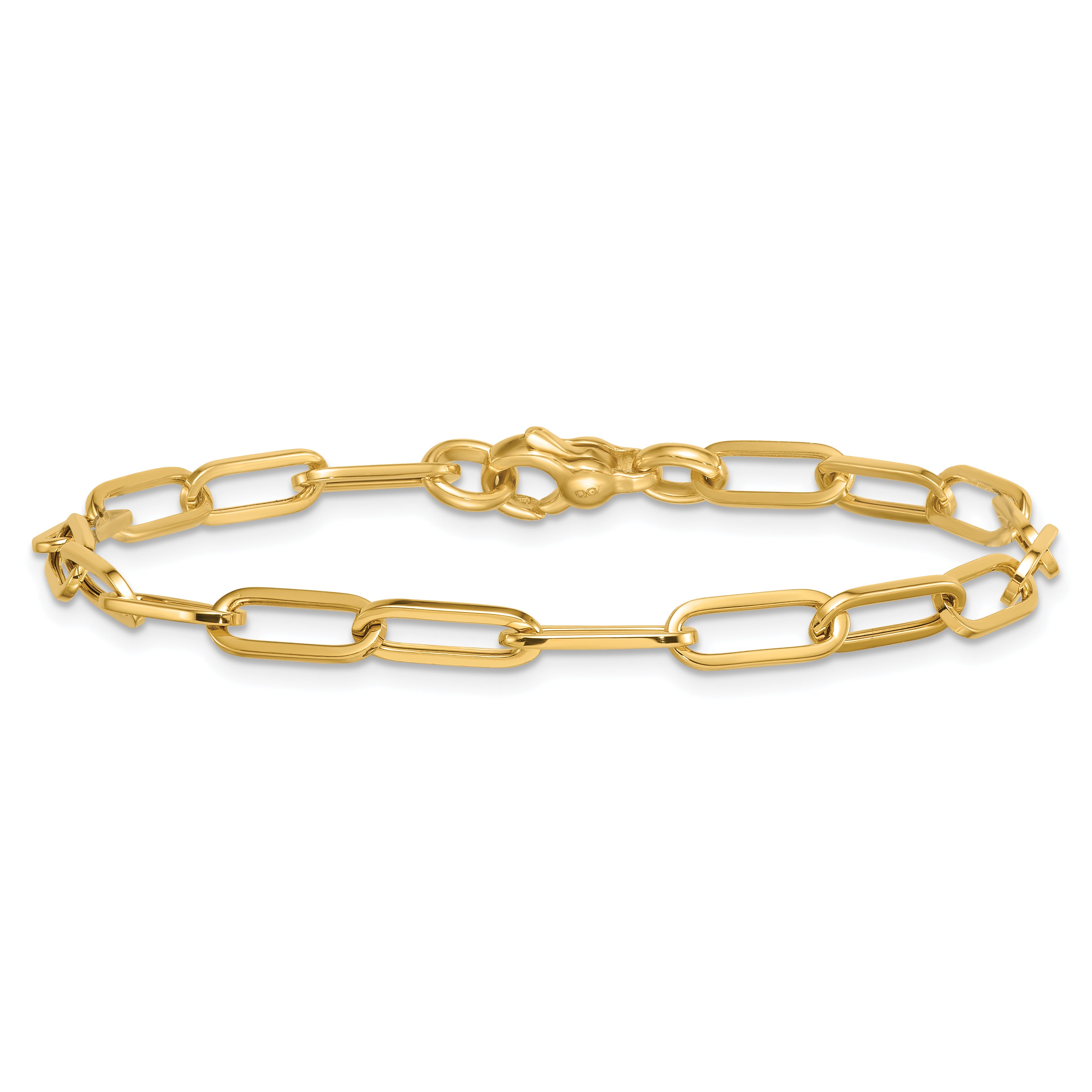 14k Polished 4.75mm Paper Clip Link 7.75 inch Bracelet