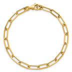 Paper Clip Link Chain Bracelet in 14K Yellow Gold, 4.75mm, 7.8 Inch - Sophia Jewelers