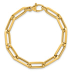 14k Polished 7mm Paperclip Link Chain 7.5 inch Bracelet