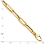 14k Polished 7mm Paperclip Link Chain 7.5 inch Bracelet