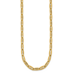 14k Polished 5.5mm Flattened Oval Cable Fancy Link 18 inch Necklace