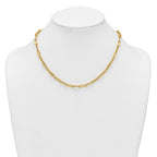 14k Polished 5.5mm Flattened Oval Cable Fancy Link 18 inch Necklace