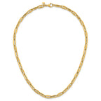 14k Polished 5.5mm Flattened Oval Cable Fancy Link 18 inch Necklace