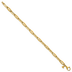 14k Polished 5.5mm Flattened Oval Cable Fancy Link 7.5 inch Bracelet
