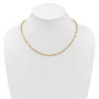 14k Polished 3.75mm Paperclip and Round Link 18 inch Necklace