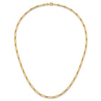 14k Polished 3.75mm Paperclip and Round Link 18 inch Necklace