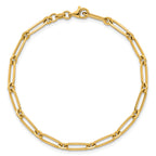 14k Polished 3.75mm Paperclip and Round Link 7.25 inch Bracelet
