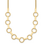 14K Polished and Textured Circles and Bars 17.5 inch Necklace