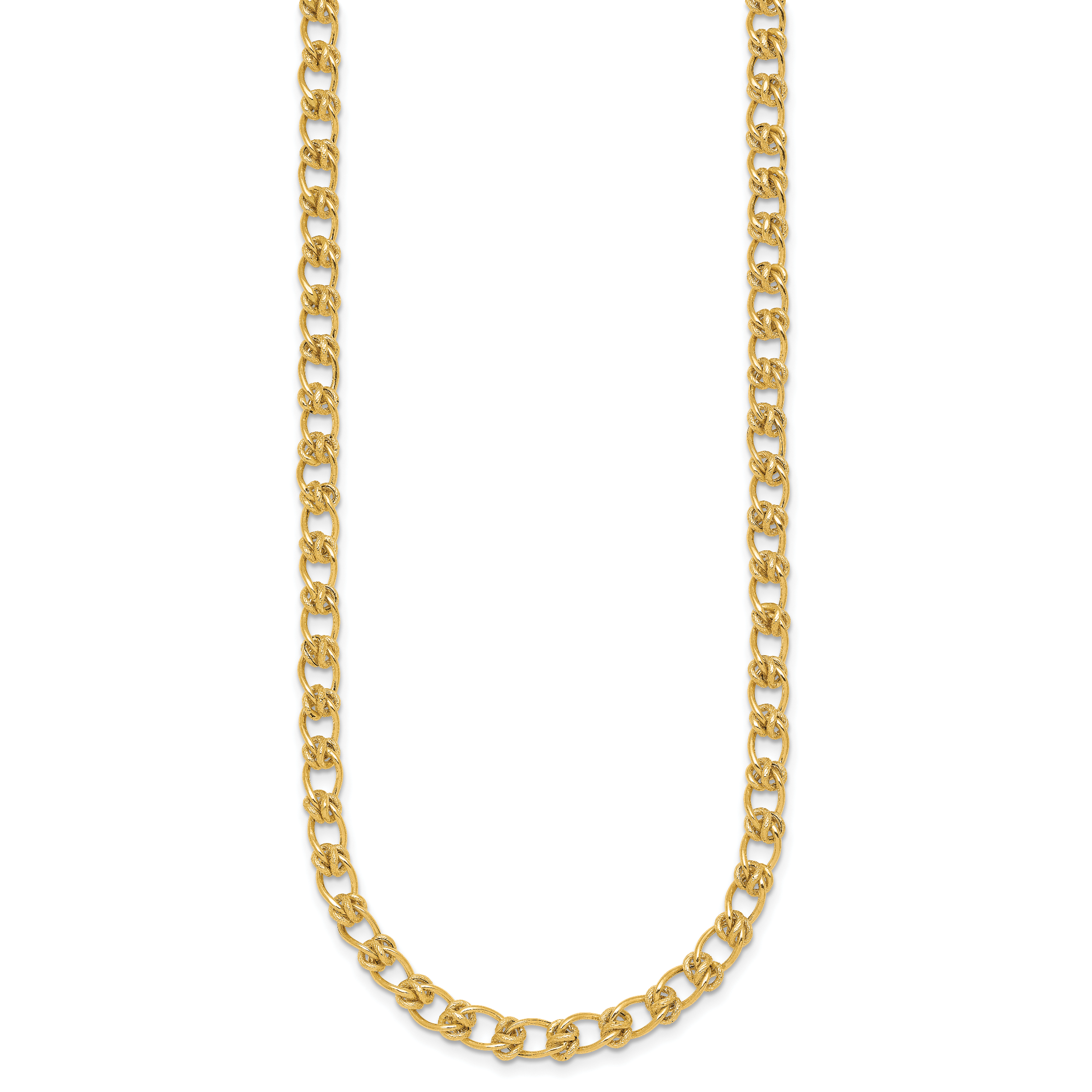 14K Polished and Textured 5.0mm Fancy Knot Link 7.5 Inch Bracelet Secondary image
