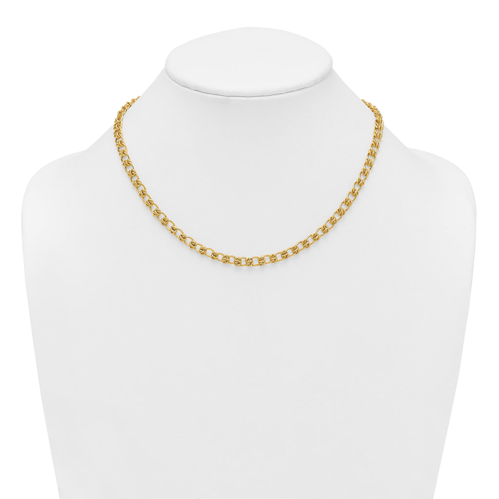 14K Polished and Textured 5.0mm Fancy Knot Link 7.5 Inch Bracelet