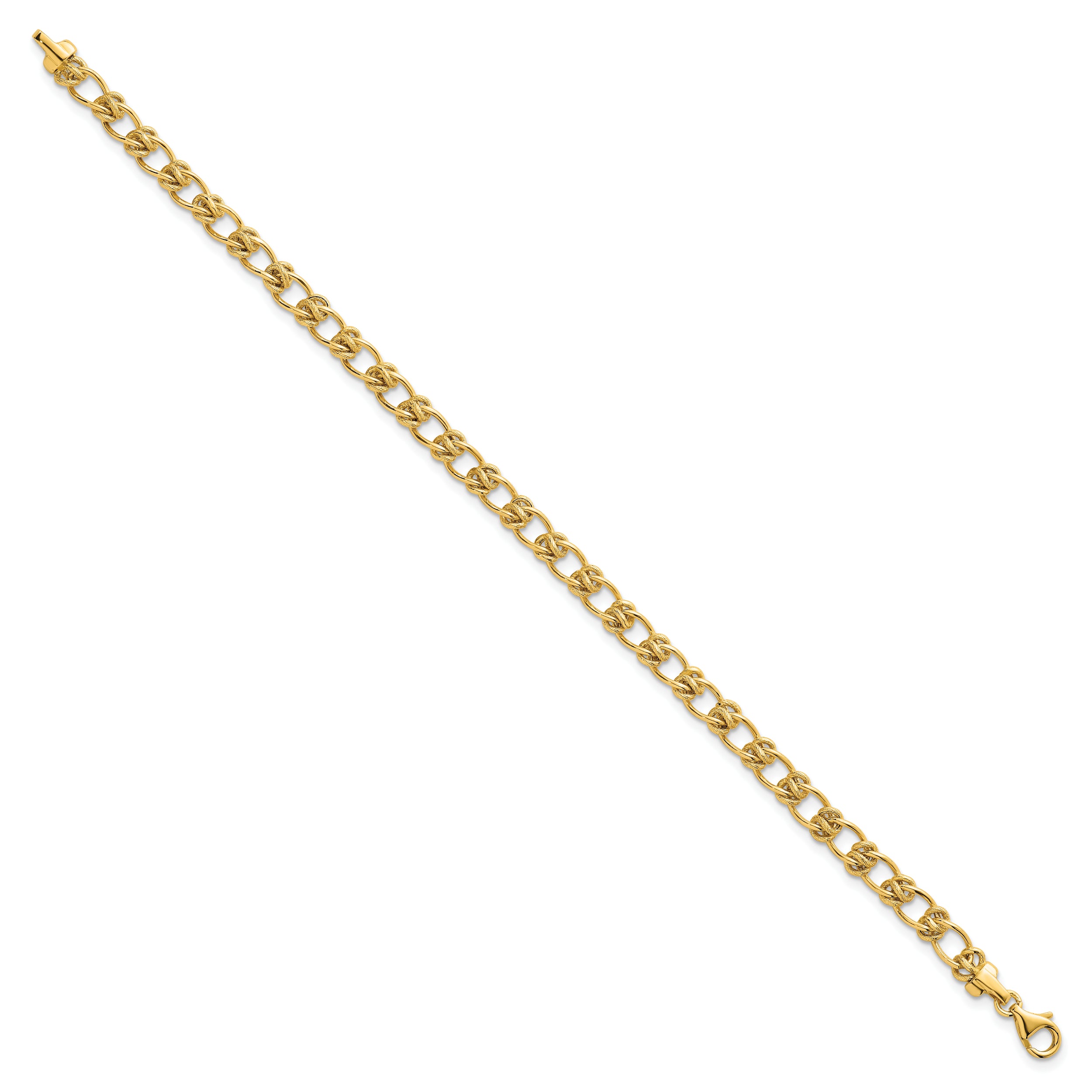 14K Polished and Textured 5.0mm Fancy Knot Link 17 Inch Necklace