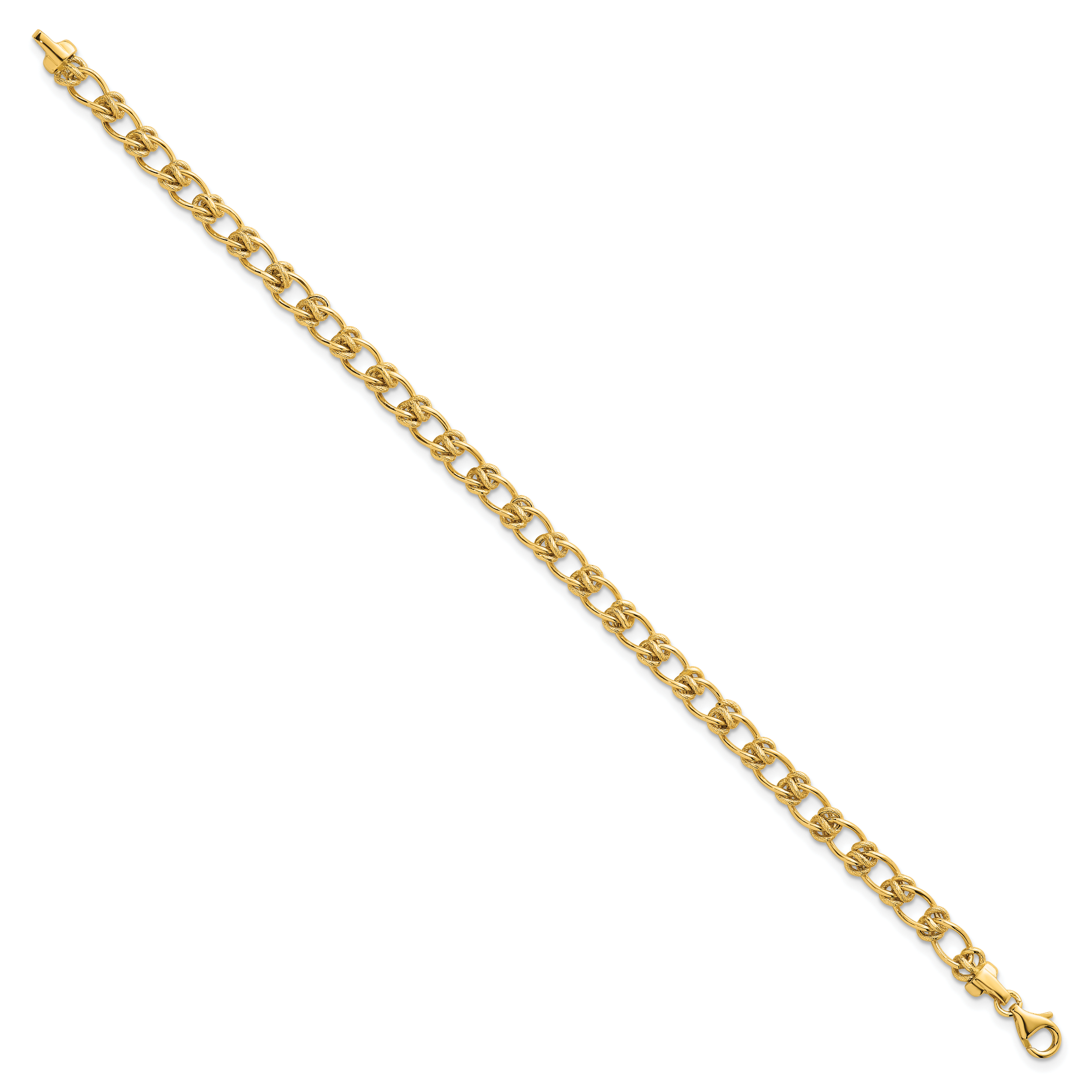 14K Polished and Textured 5.0mm Fancy Knot Link 17 Inch Necklace Secondary image