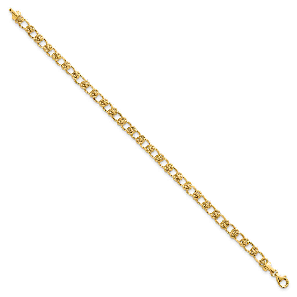 14K Polished and Textured 5.0mm Fancy Knot Link 17 Inch Necklace
