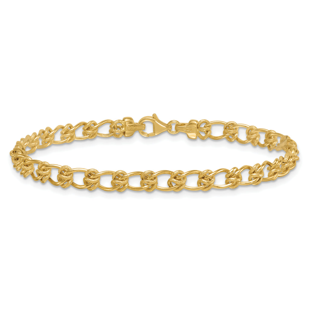 14K Polished and Textured 5.0mm Fancy Knot Link 17 Inch Necklace