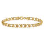 14K Polished and Textured 5.0mm Fancy Knot Link 17 Inch Necklace
